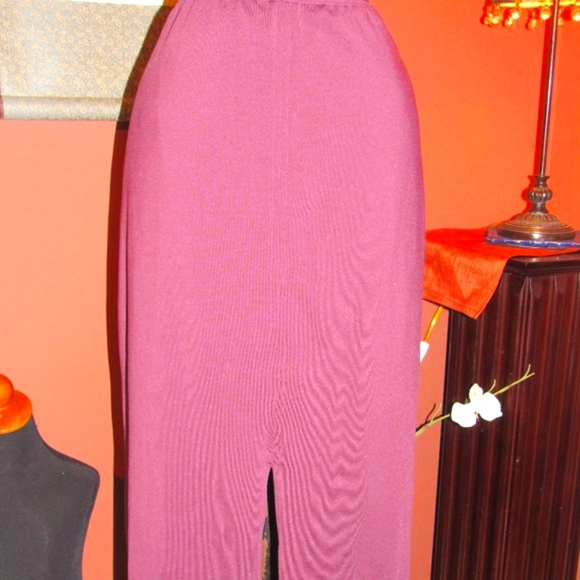 Vintage - Boutique Europa Dresses & Skirts - 🌷 Romantic Vintage Plum Maxi Skirt Sexy Front Slit - M